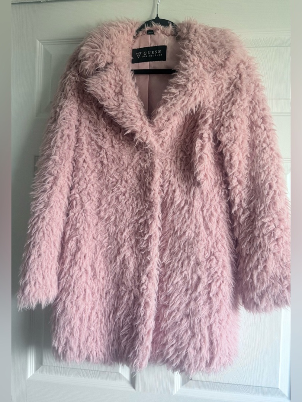 Guess Pink Blush Faux Shearling Teddy Jacket - Picture 2 of 4